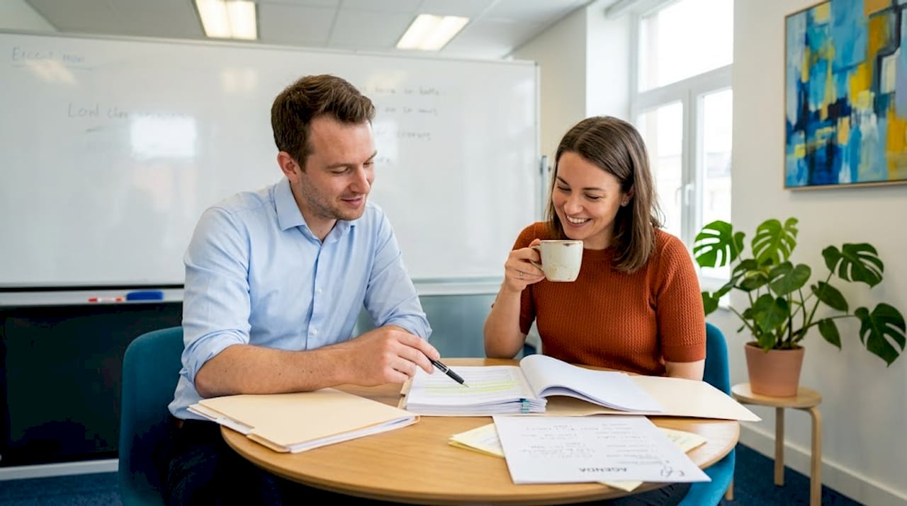 Interpreters reviewing event briefing together