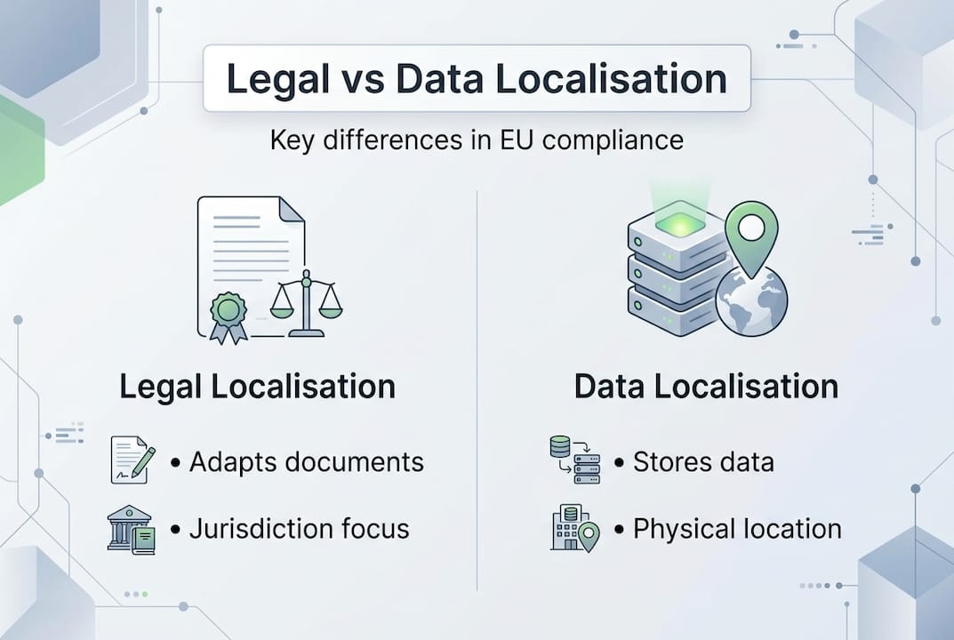 Infographic comparing legal and data localisation