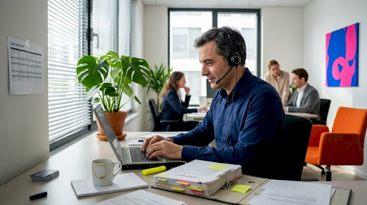 Interpreter taking notes in shared workspace