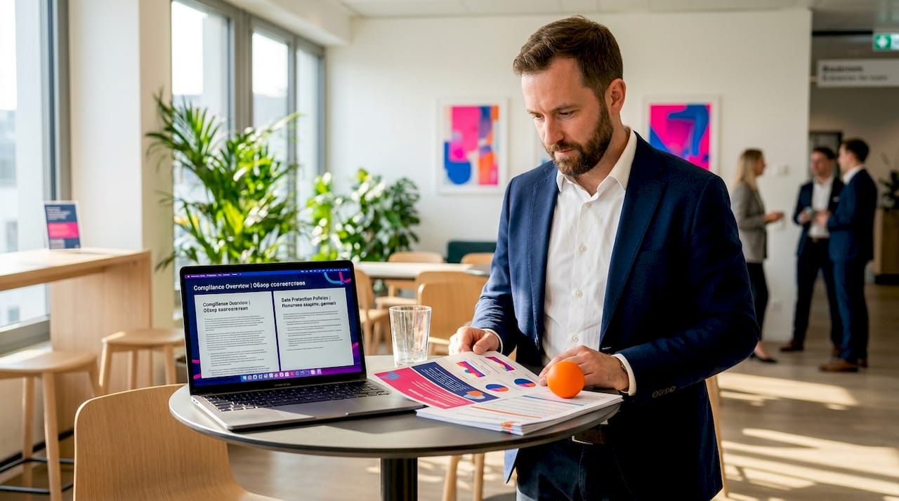 Fintech professional reviews multilingual documents