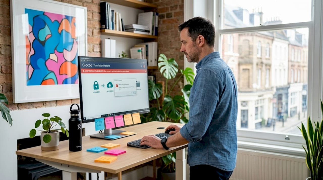 IT specialist managing secure cloud translation