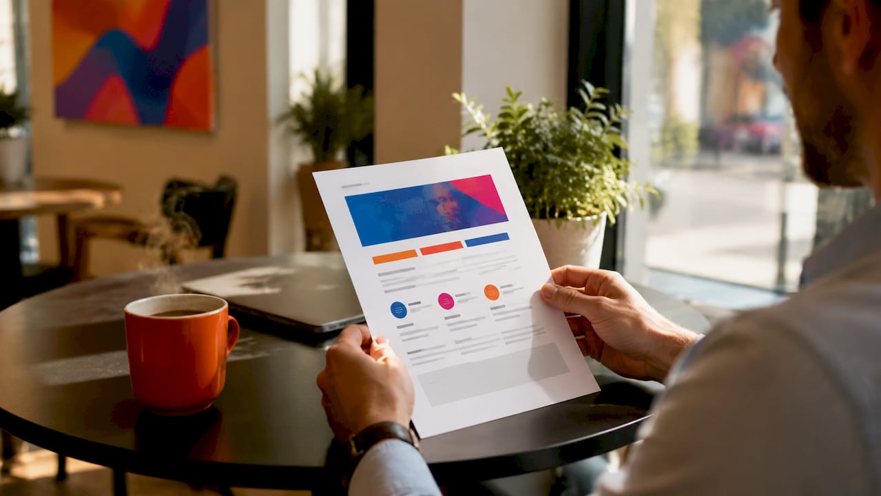 Hands holding SaaS localisation brief on desk