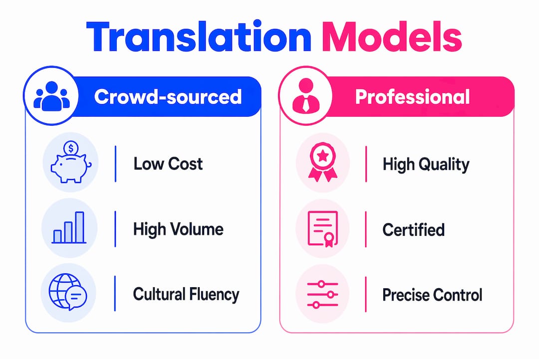 Comparison infographic of translation models