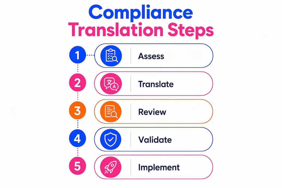 Infographic illustrating compliance translation process