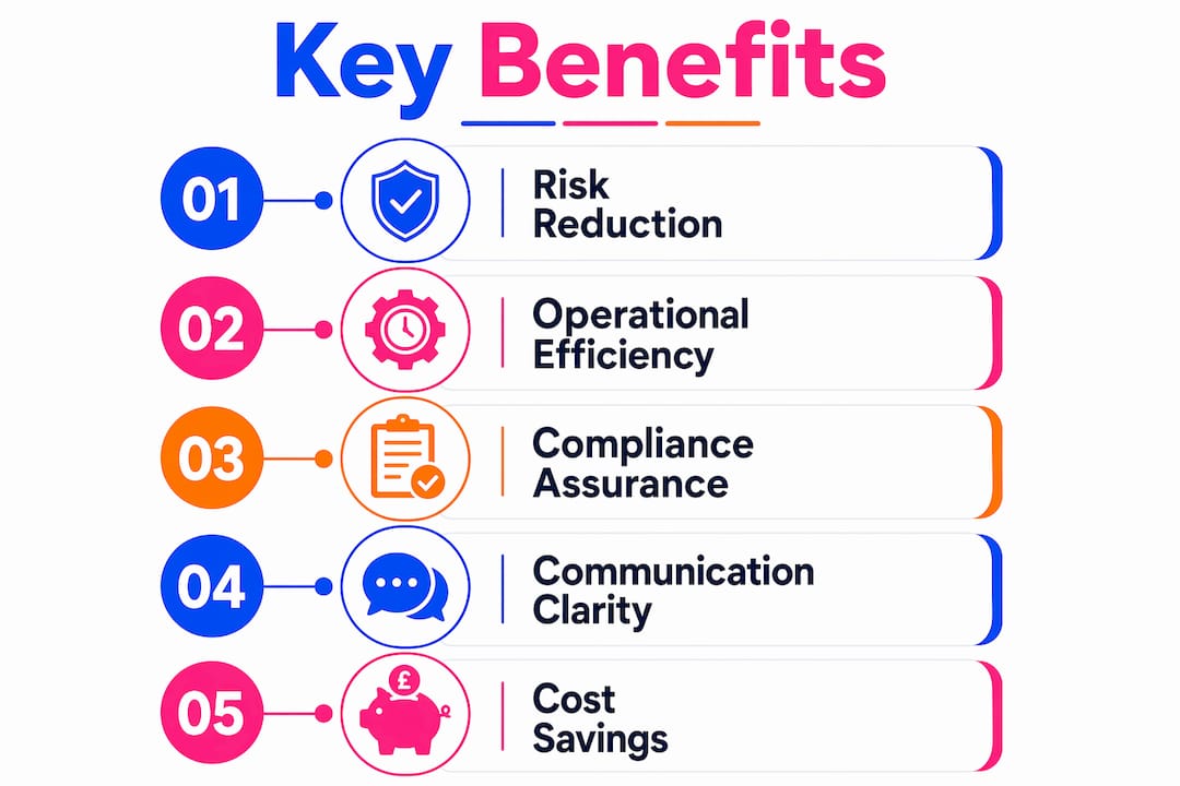 Infographic displaying key benefits of language solutions