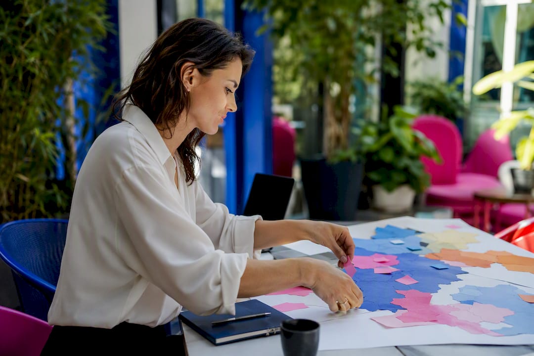 Woman adjusting re-identification risk map