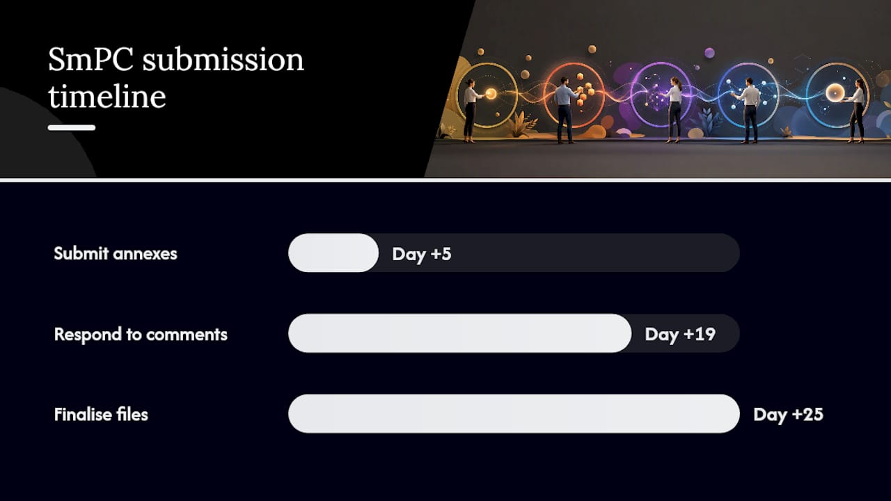 What are the submission timelines for SmPC translations? — overview diagram