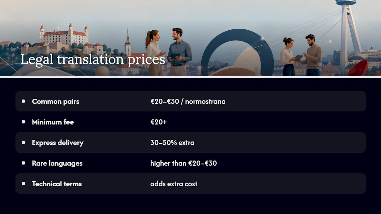 Legal translation pricing ranges and surcharges