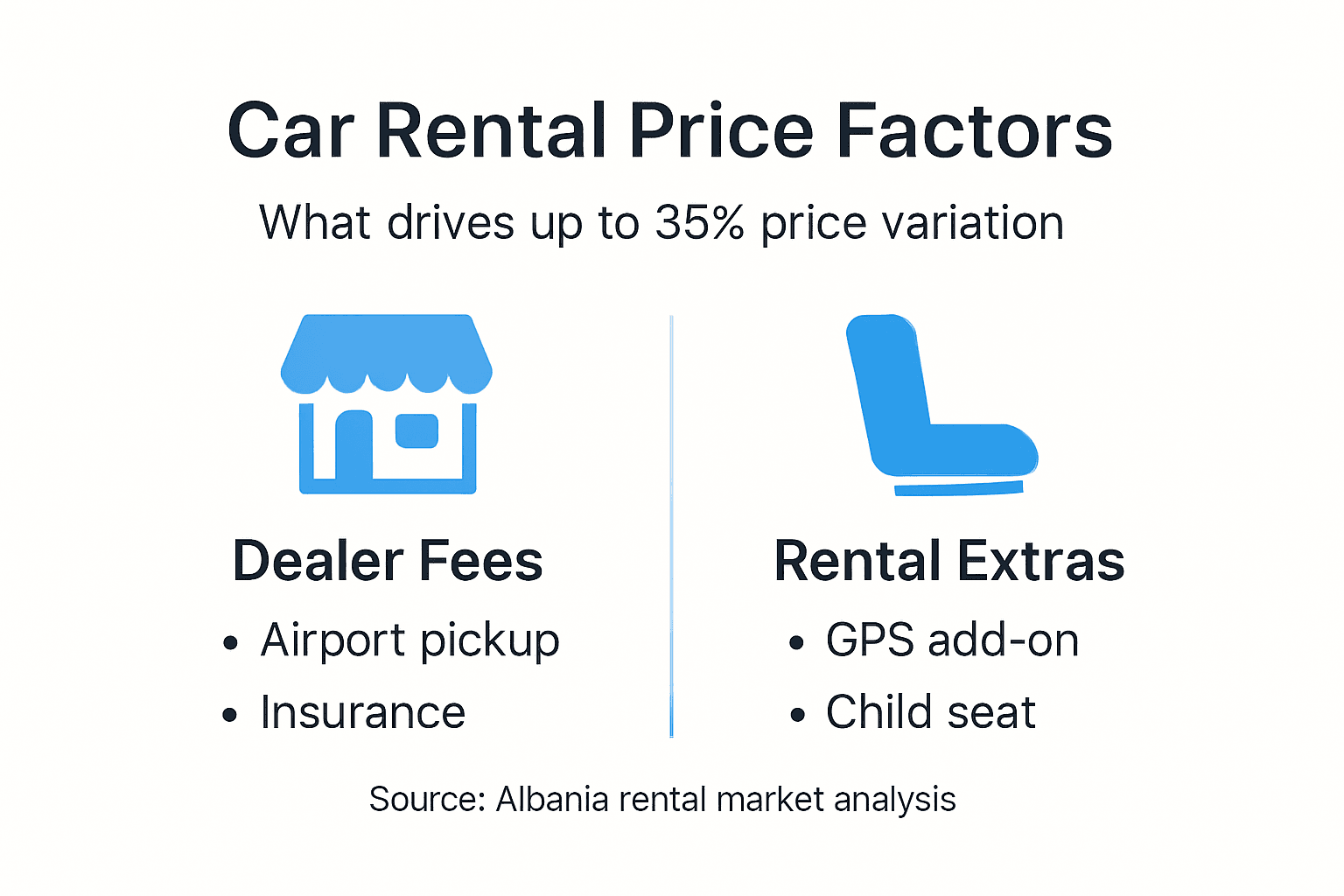 Infographic showing Albania rental price factors