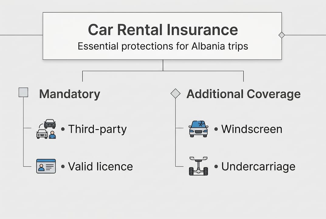 Infographic showing car rental insurance options
