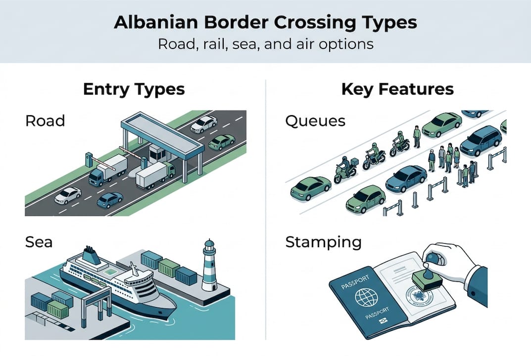 Infographic showing entry types and features