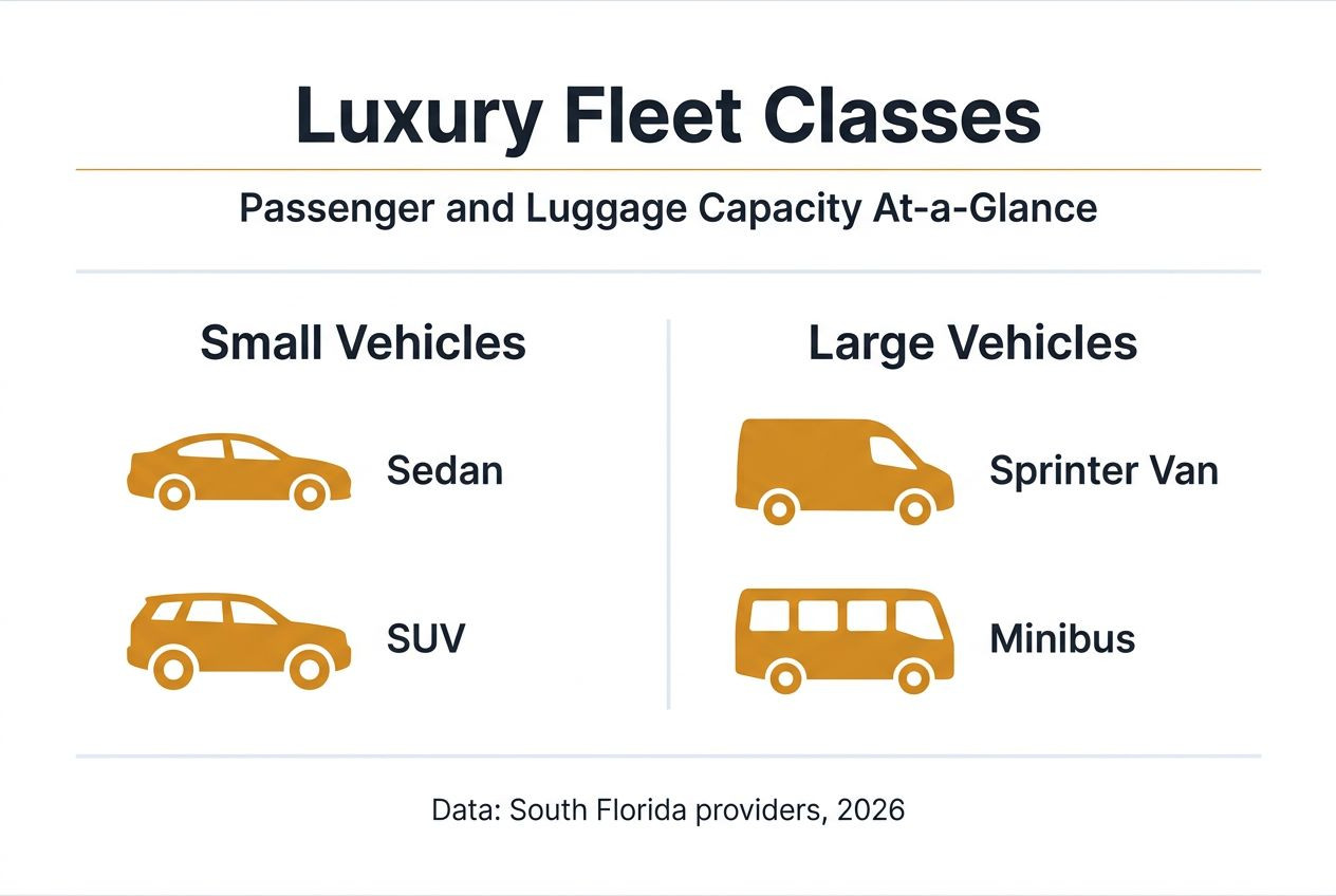 Infographic comparing luxury fleet vehicle types