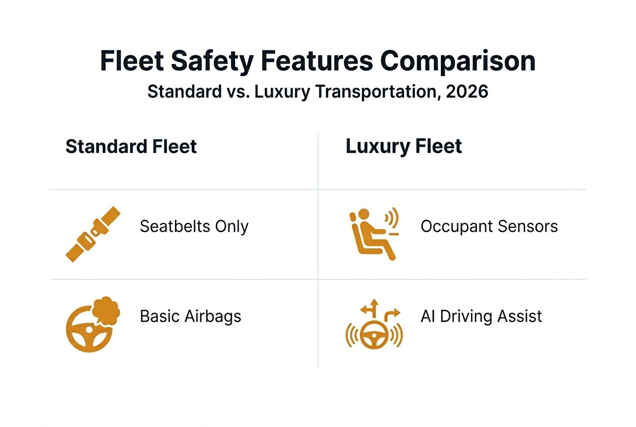 Infographic comparing standard and luxury fleet safety