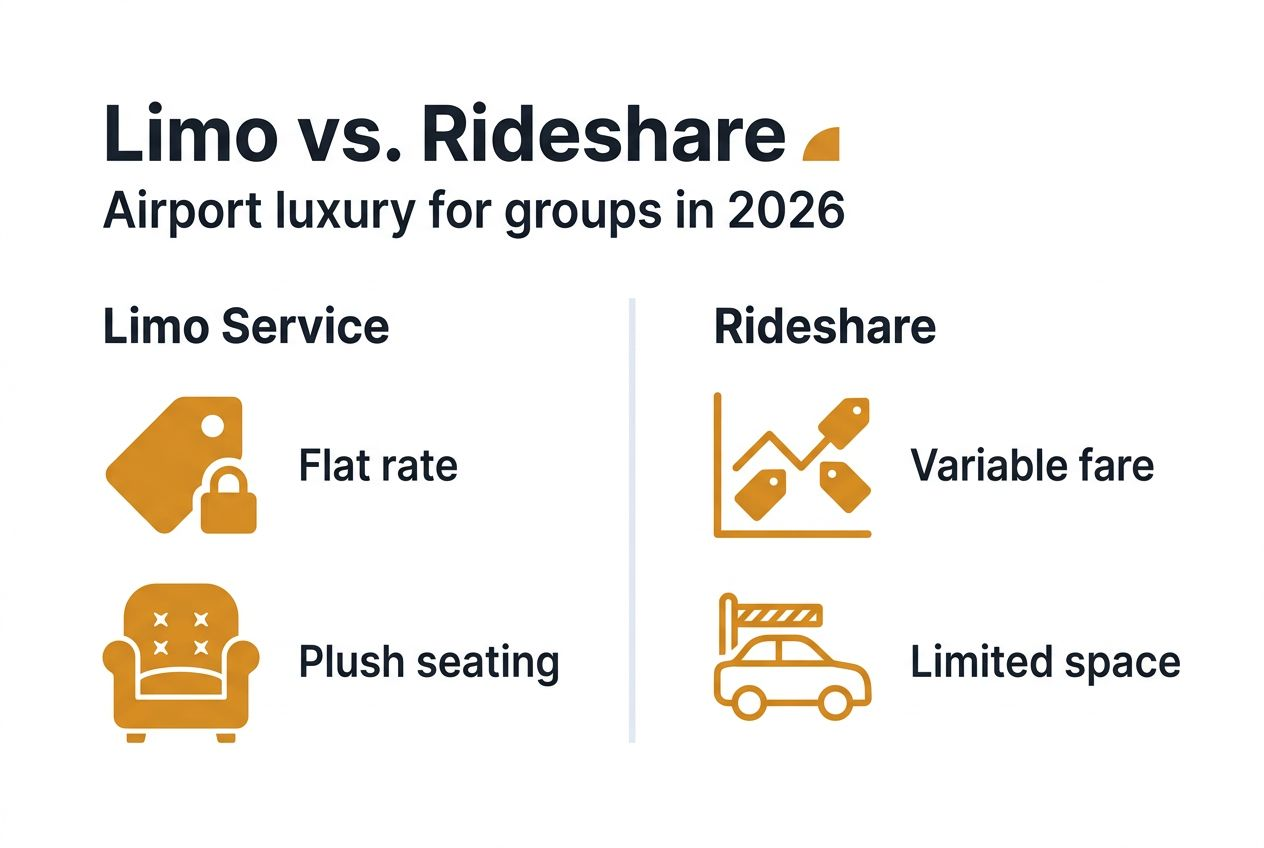 Infographic comparing limo service and rideshare