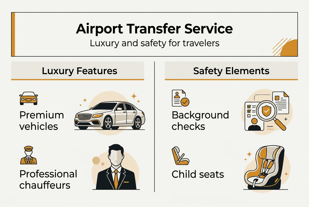 Infographic of luxury and safety features