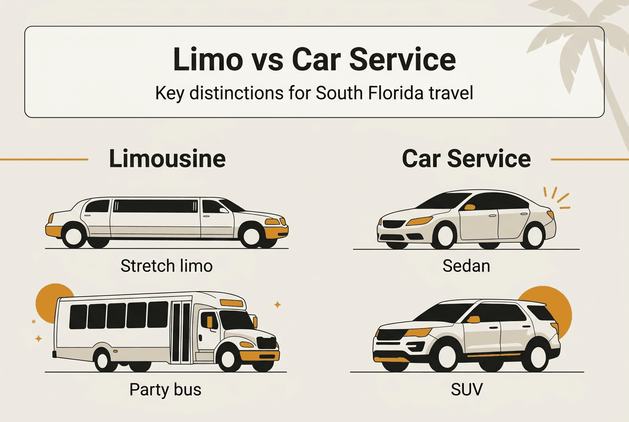 Infographic comparing limo and car service options