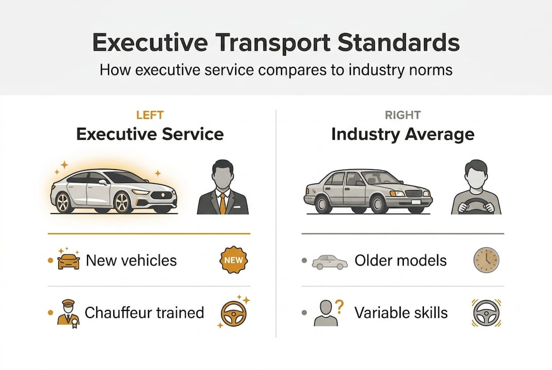 Infographic compares executive and industry transport standards