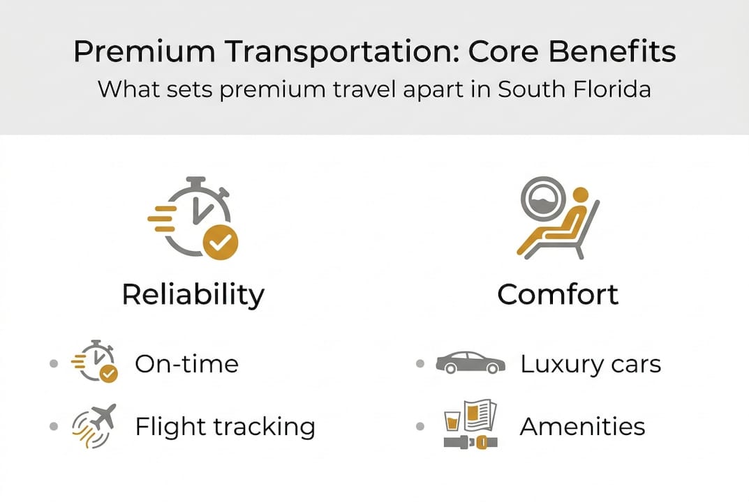 Infographic outlining core premium transportation benefits