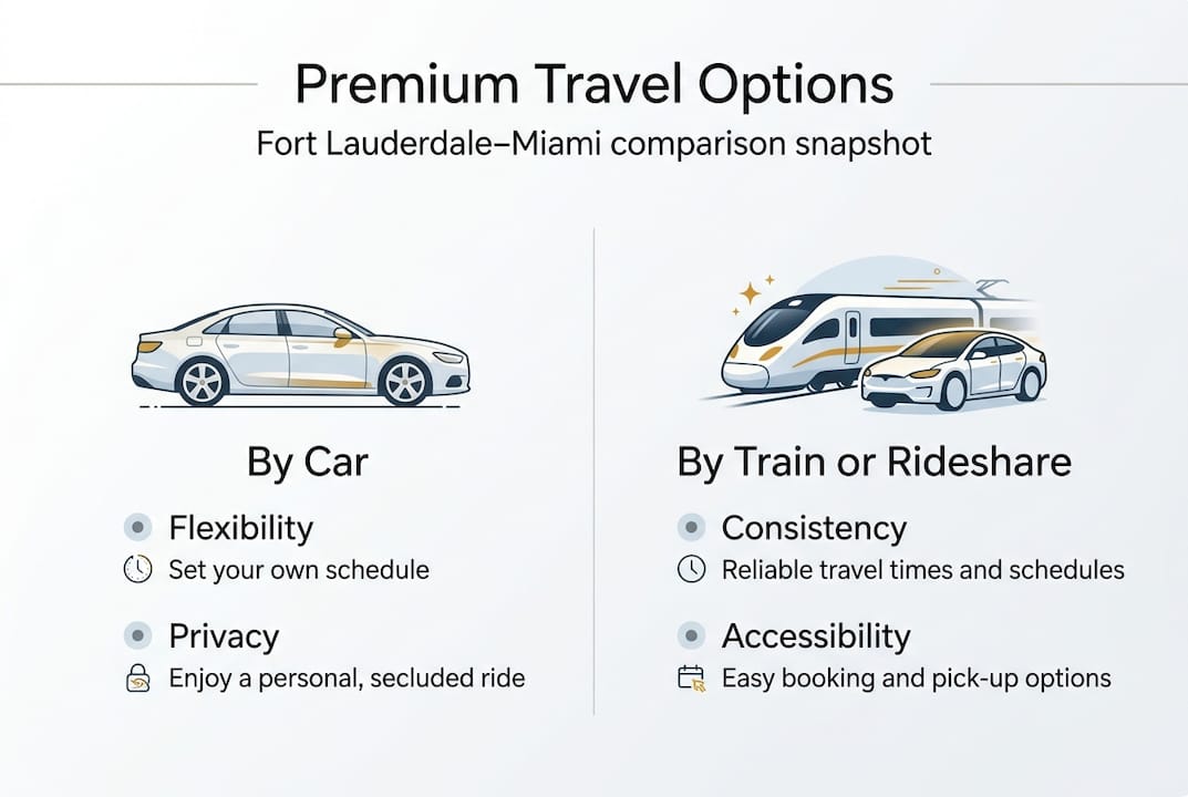 Infographic showing premium transport comparison