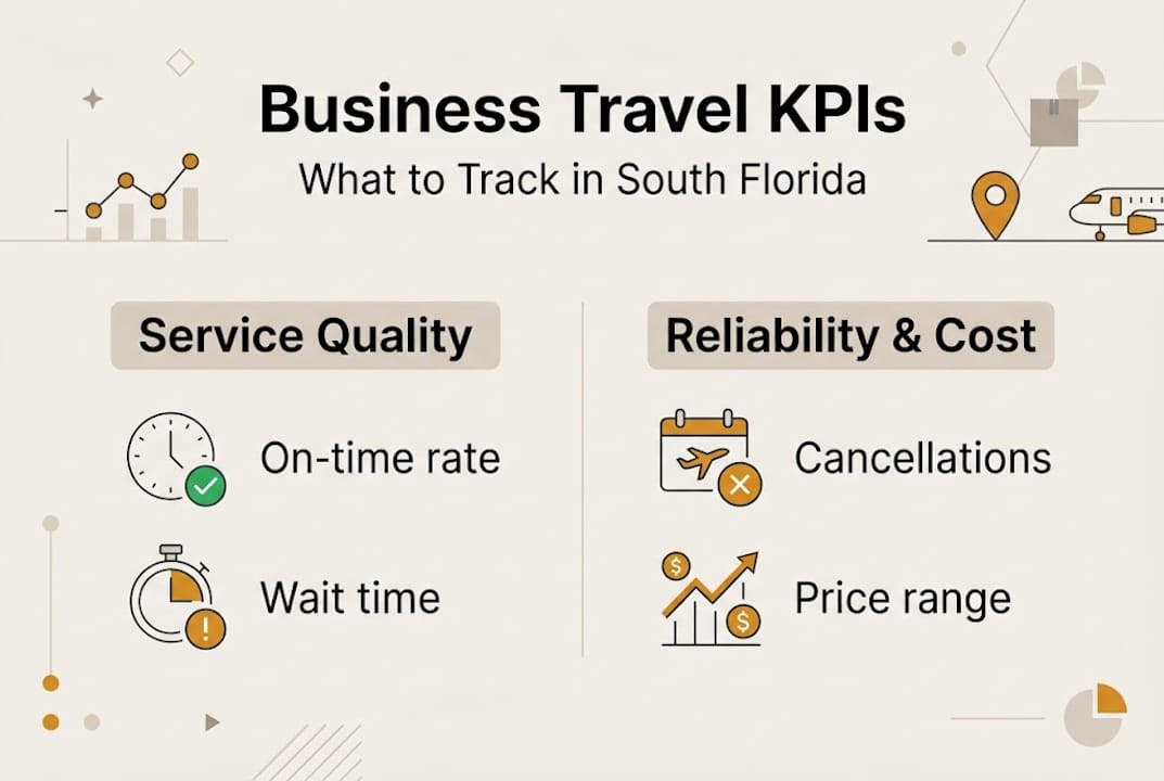 Infographic of business travel logistics KPIs