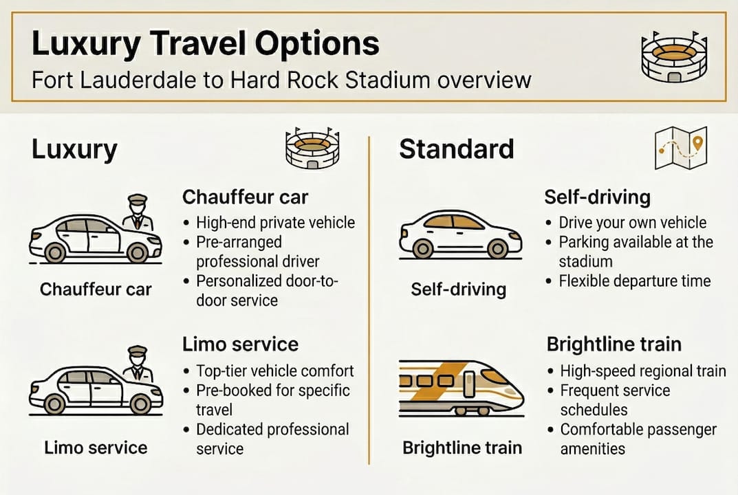 Infographic comparing luxury and standard transport options