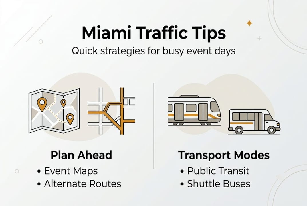 Infographic of Miami traffic avoidance strategies