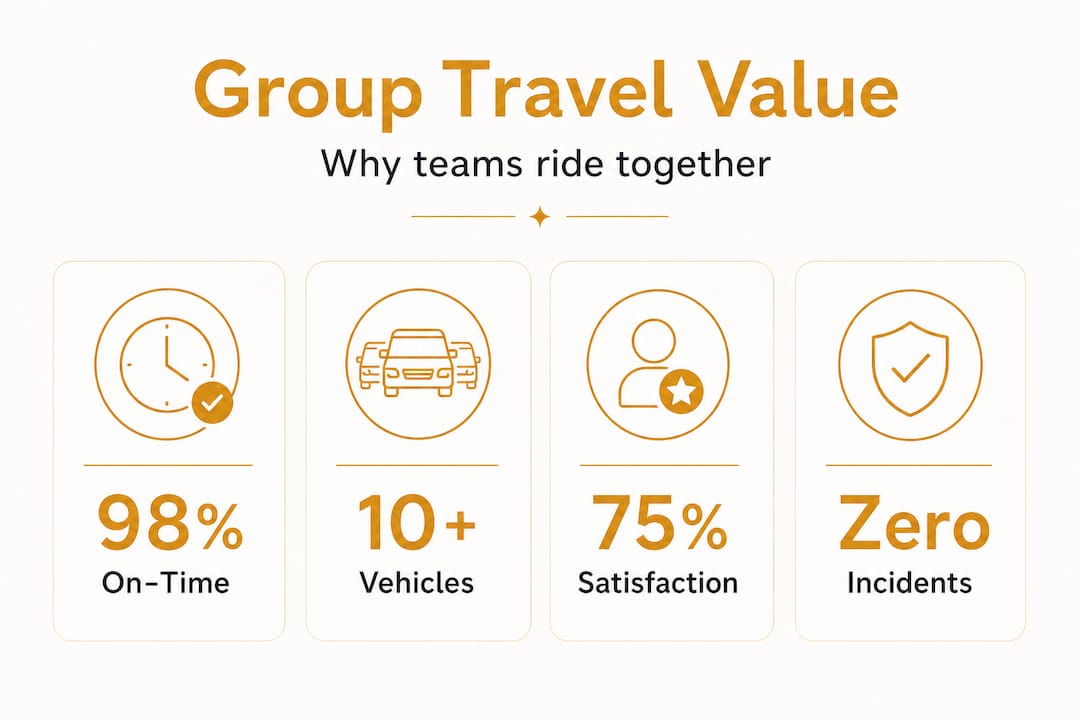 Infographic showing group transportation statistics