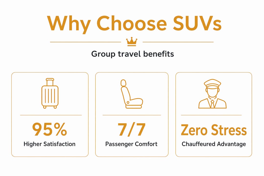 Infographic comparing group SUV travel benefits