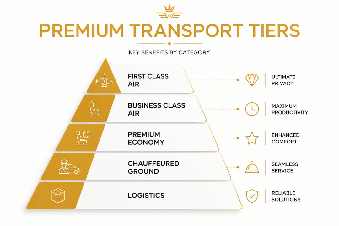Hierarchy pyramid of premium transport tiers