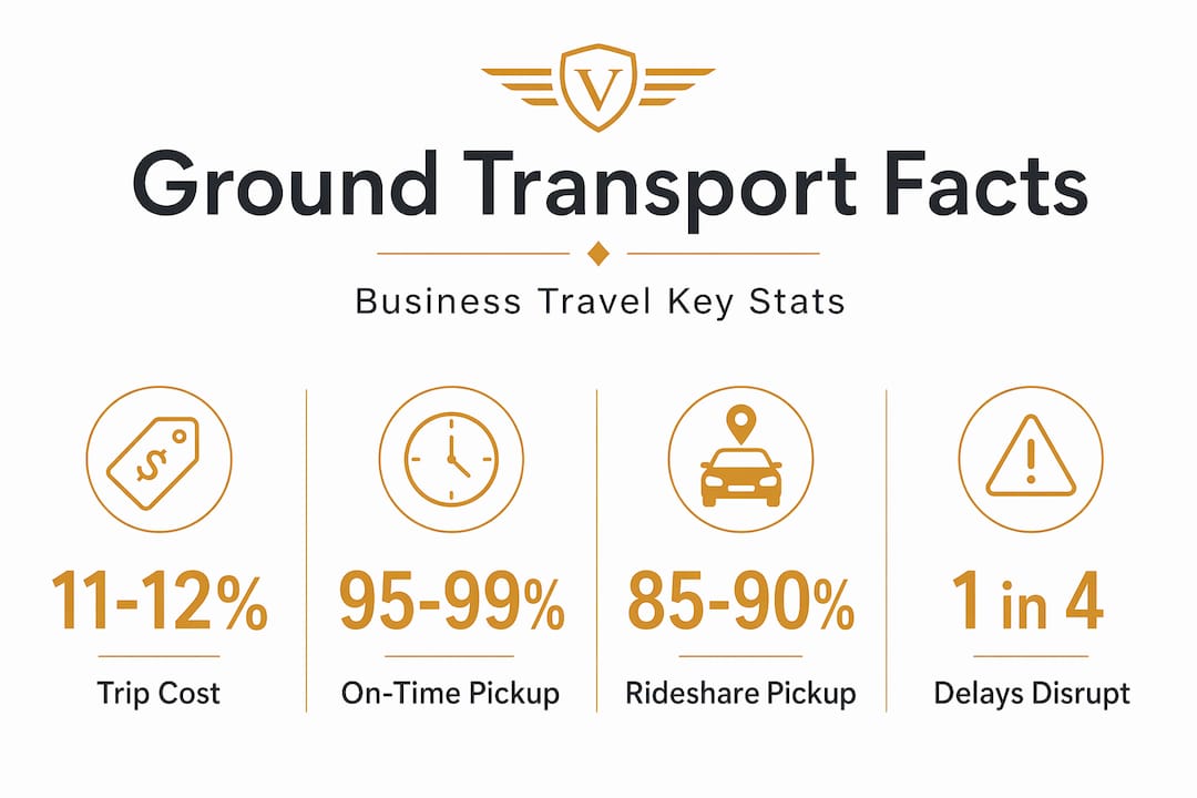 Infographic showing ground transportation business travel statistics
