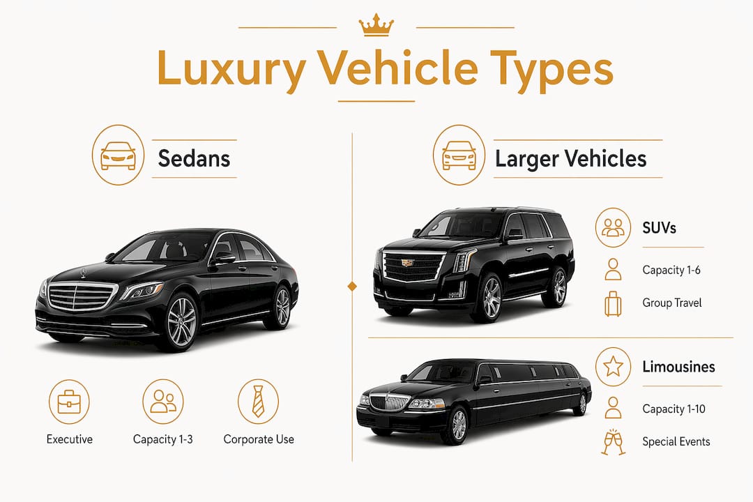 Infographic comparing luxury vehicle categories