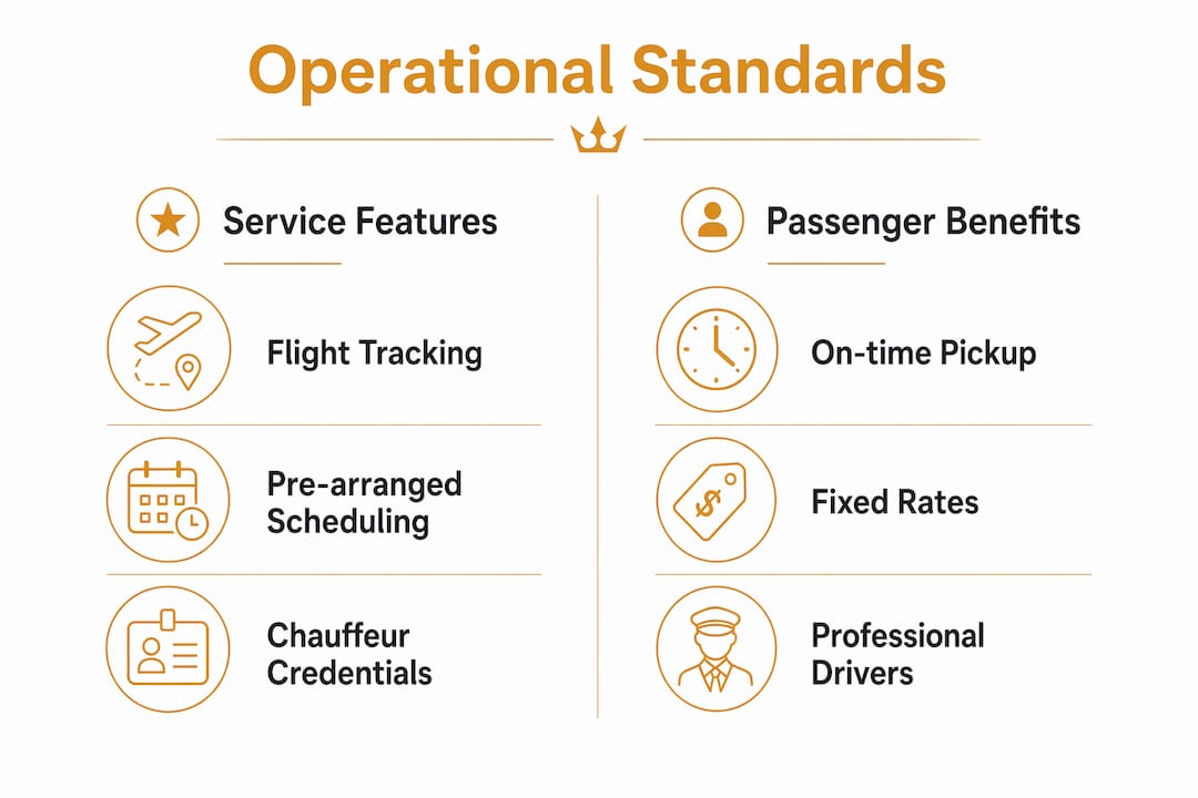Infographic comparing premium SUV service features and passenger benefits