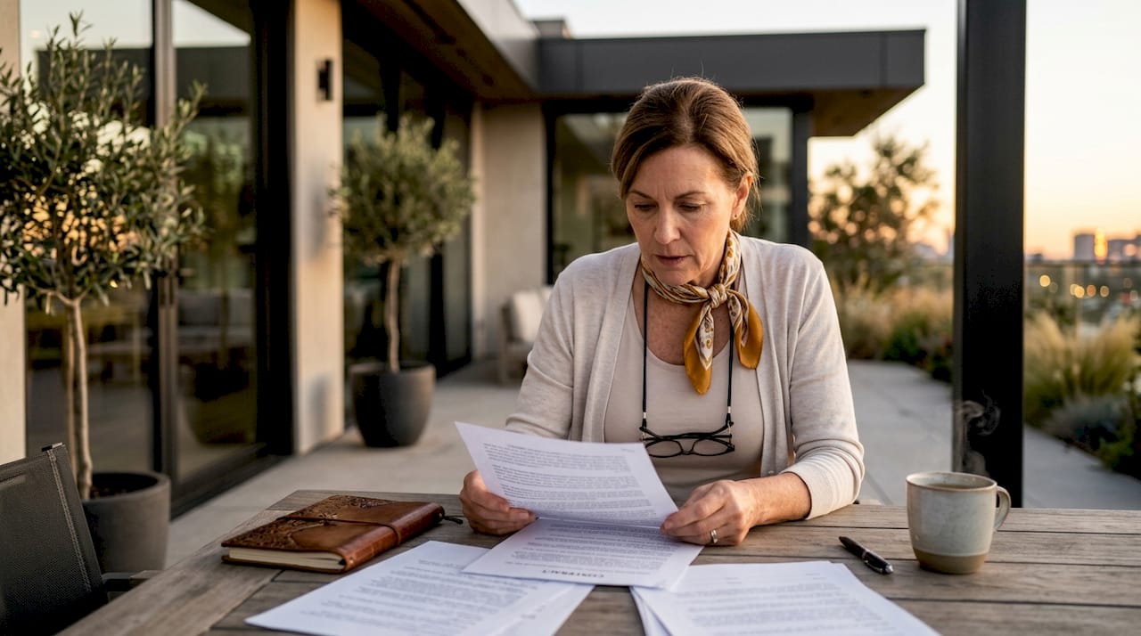 Person reviewing chauffeur booking contract