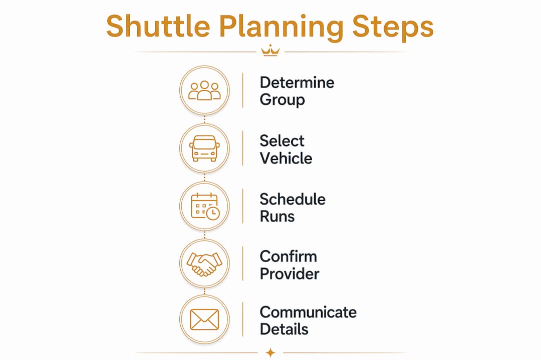 Infographic showing step-by-step shuttle planning process