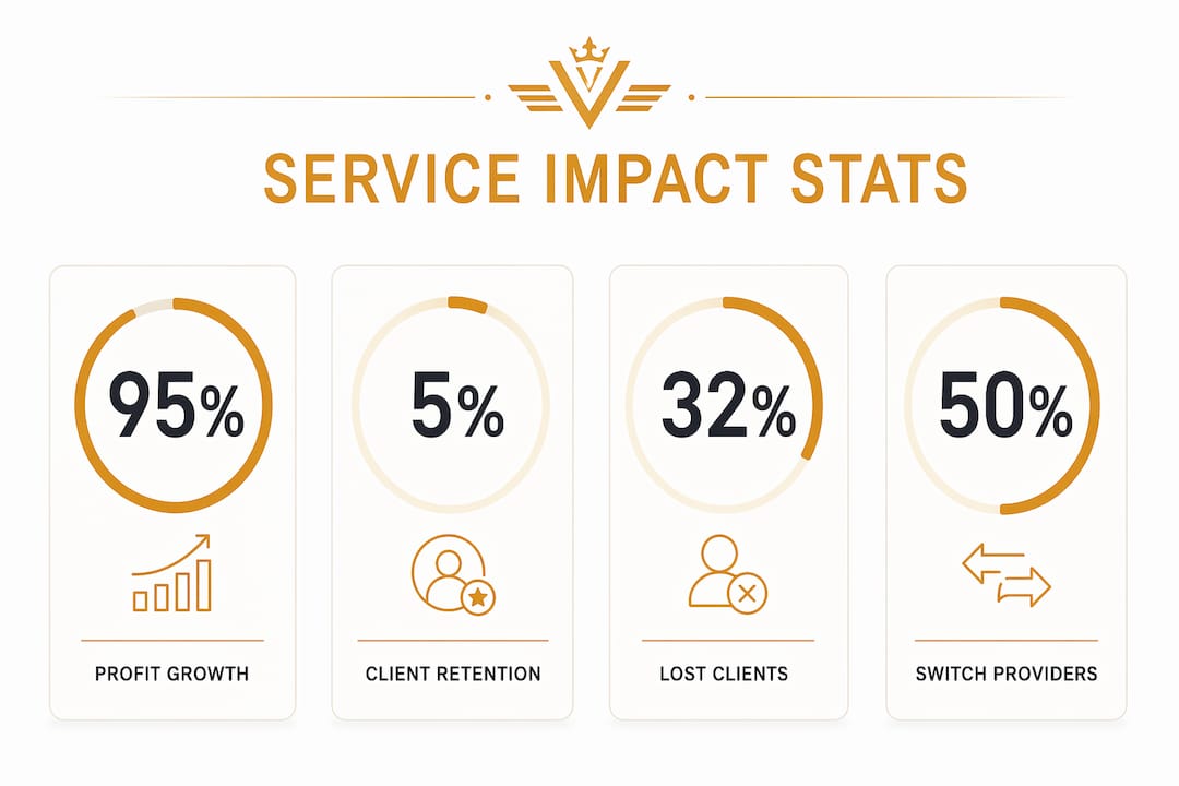 Infographic highlighting key customer experience statistics in chauffeur services