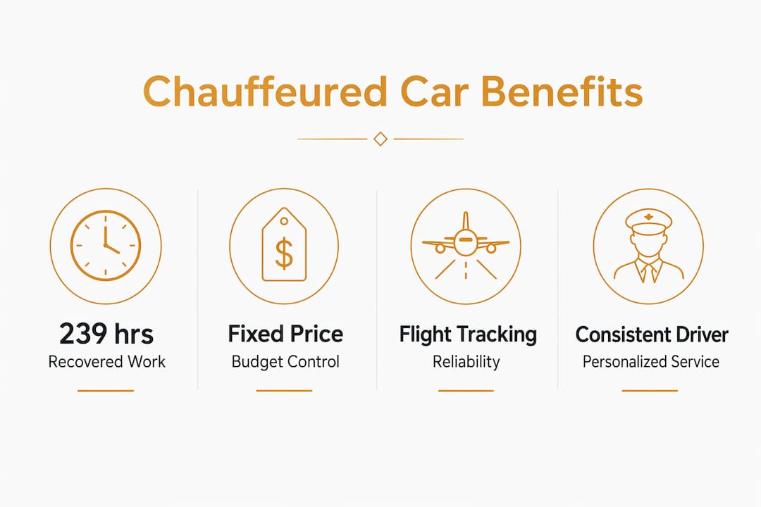 Infographic showing benefits of chauffeured cars