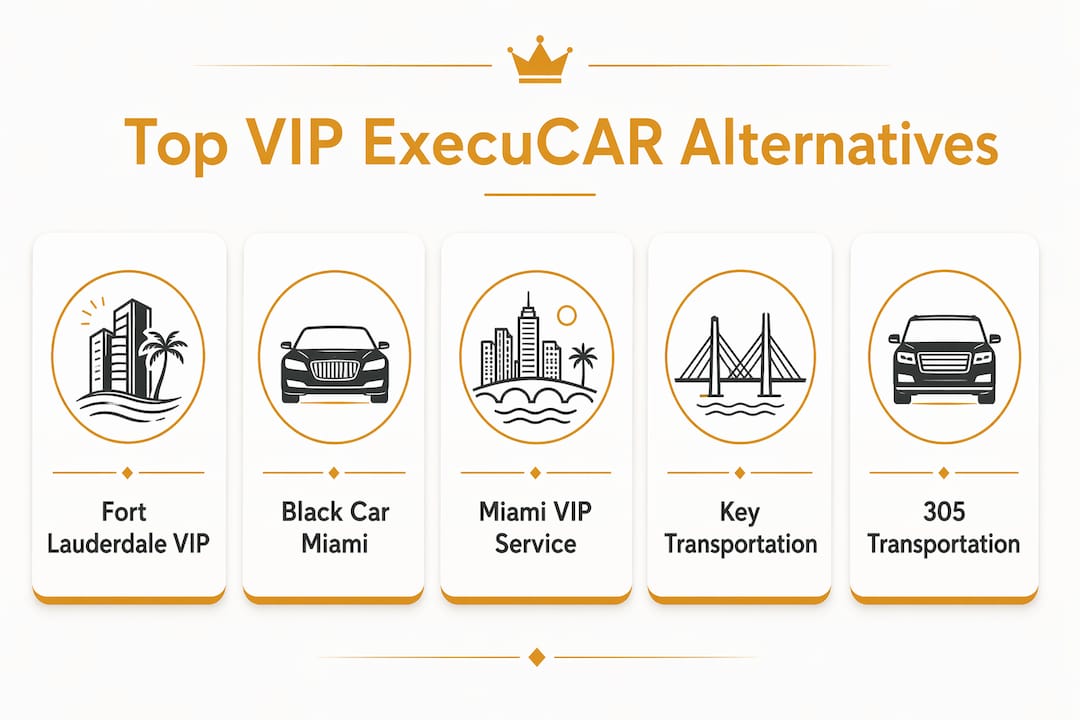 Infographic showing top VIP car service alternatives ranked