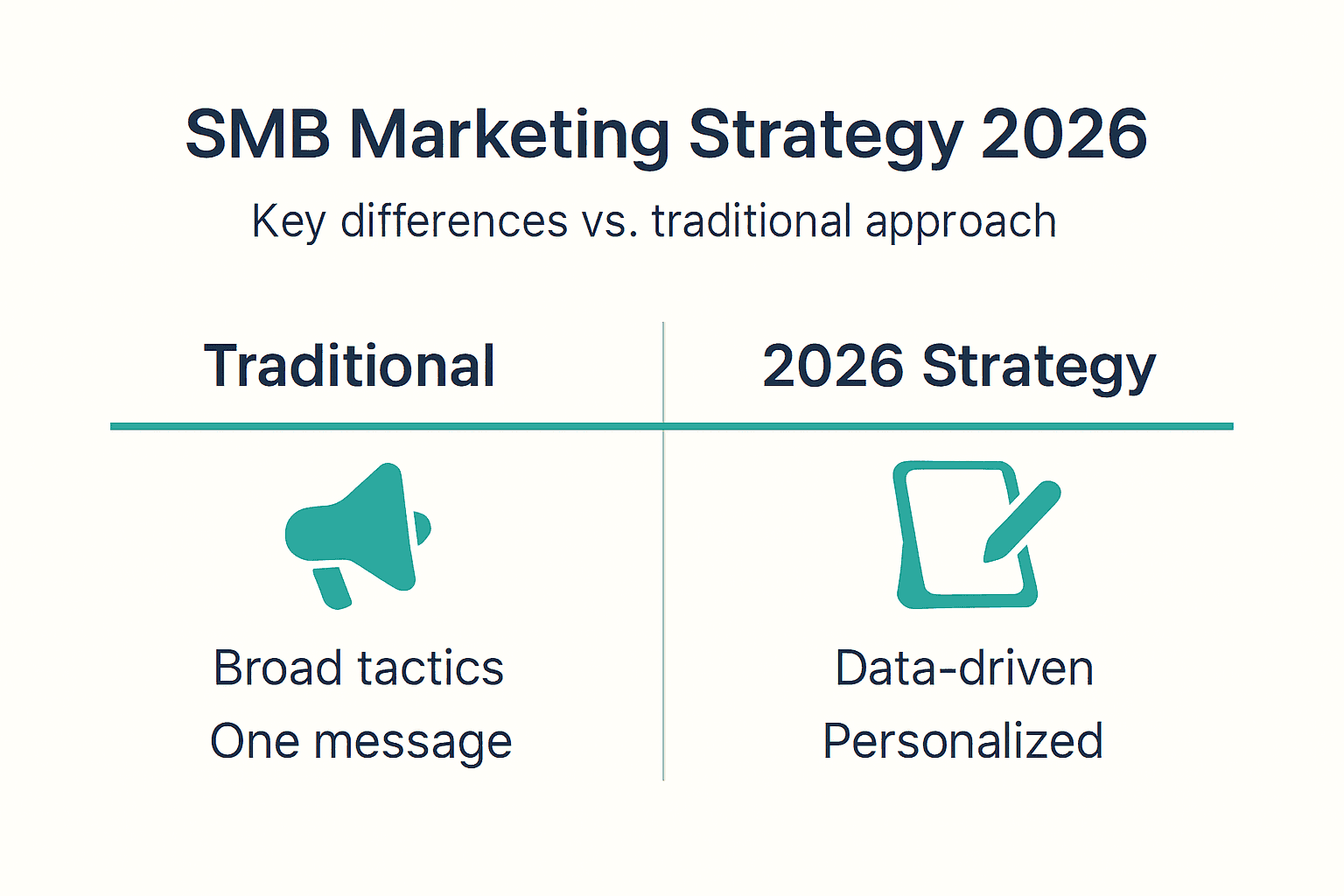 Infographic comparing marketing strategy approaches