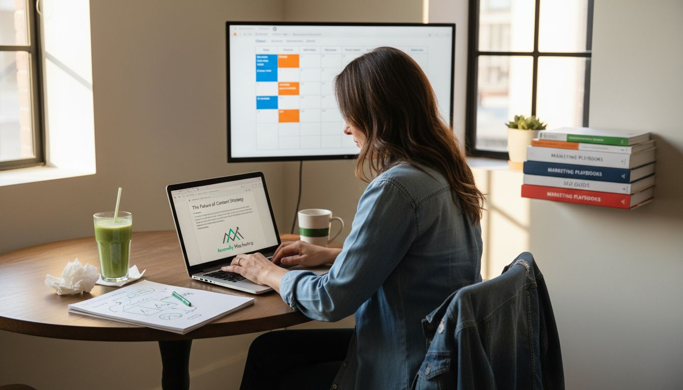 Marketer drafting content marketing plans