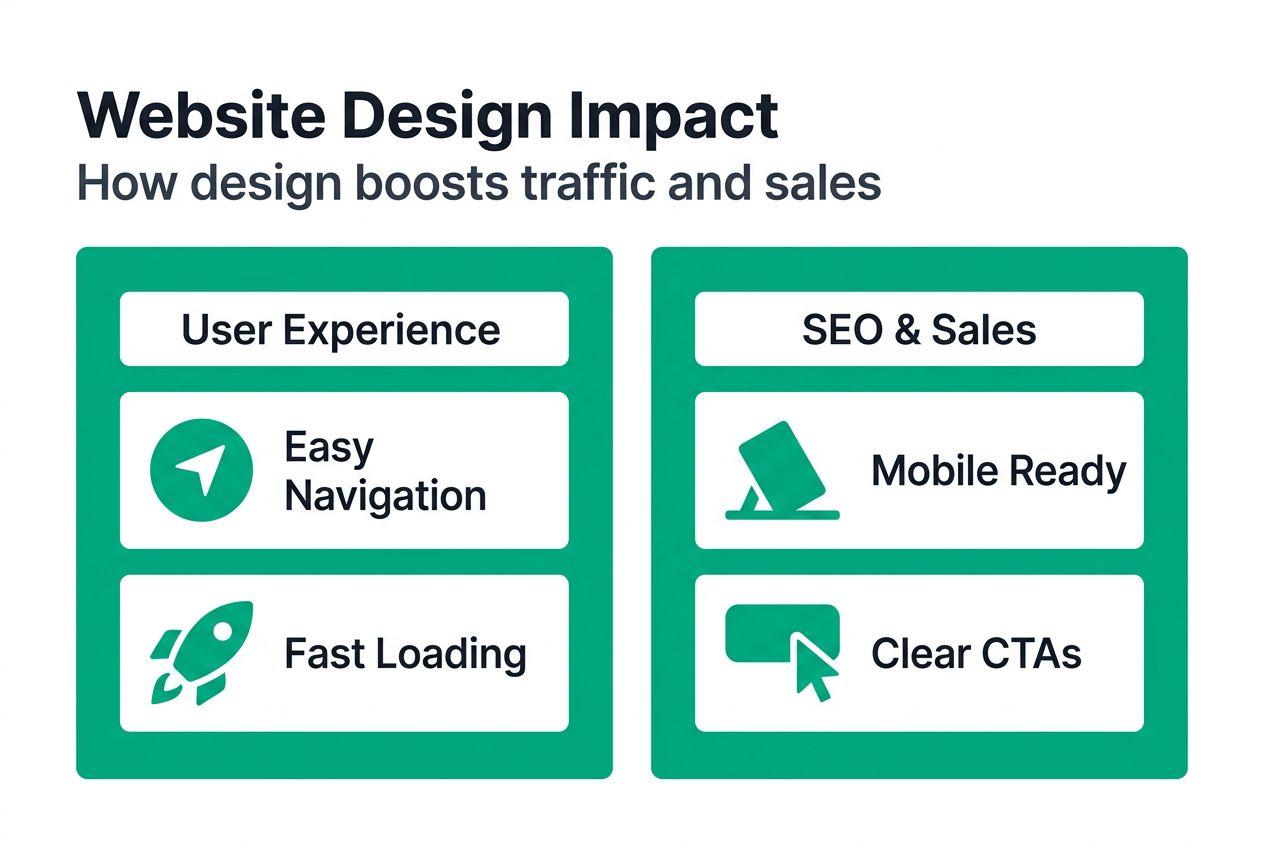 Infographic showing website design impact overview