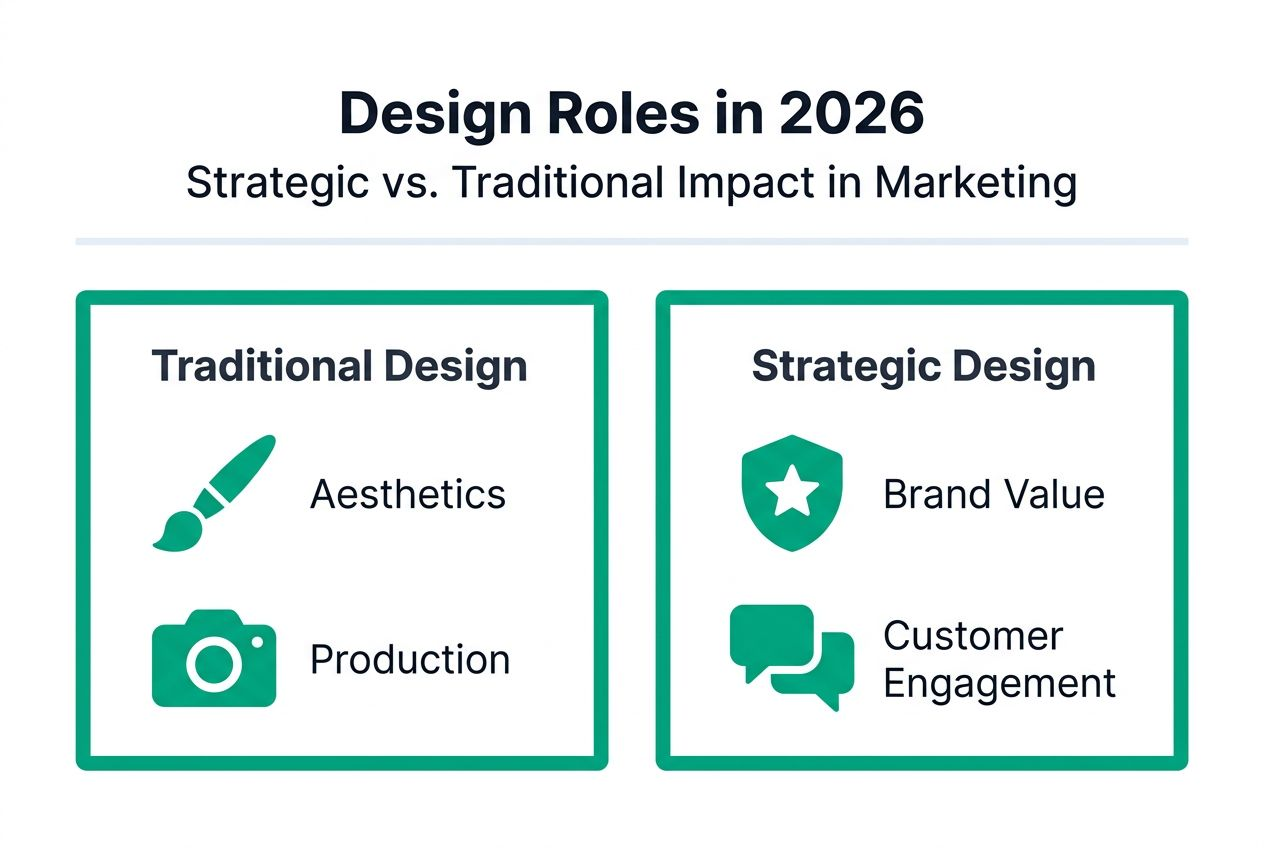 Infographic contrasting traditional and strategic designer roles