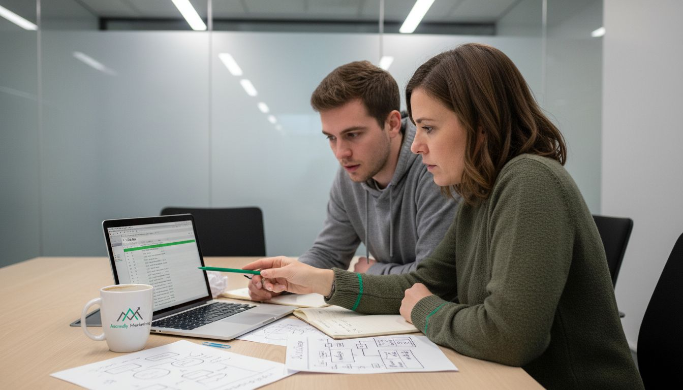 Seo team reviewing website url structure