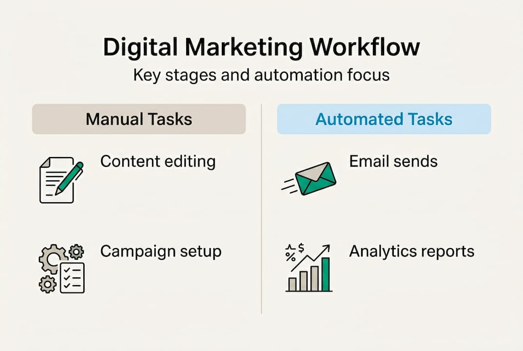 Infographic of marketing workflow automation stages
