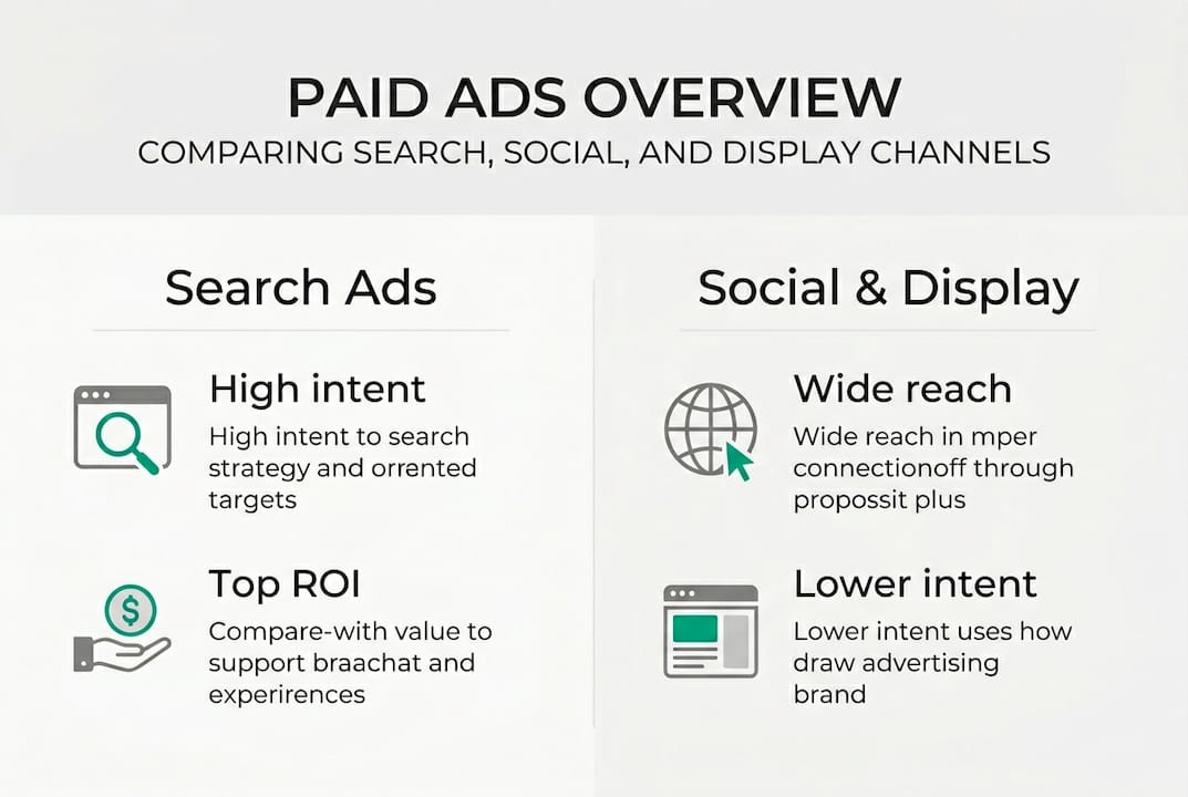 Infographic comparing paid ad channels