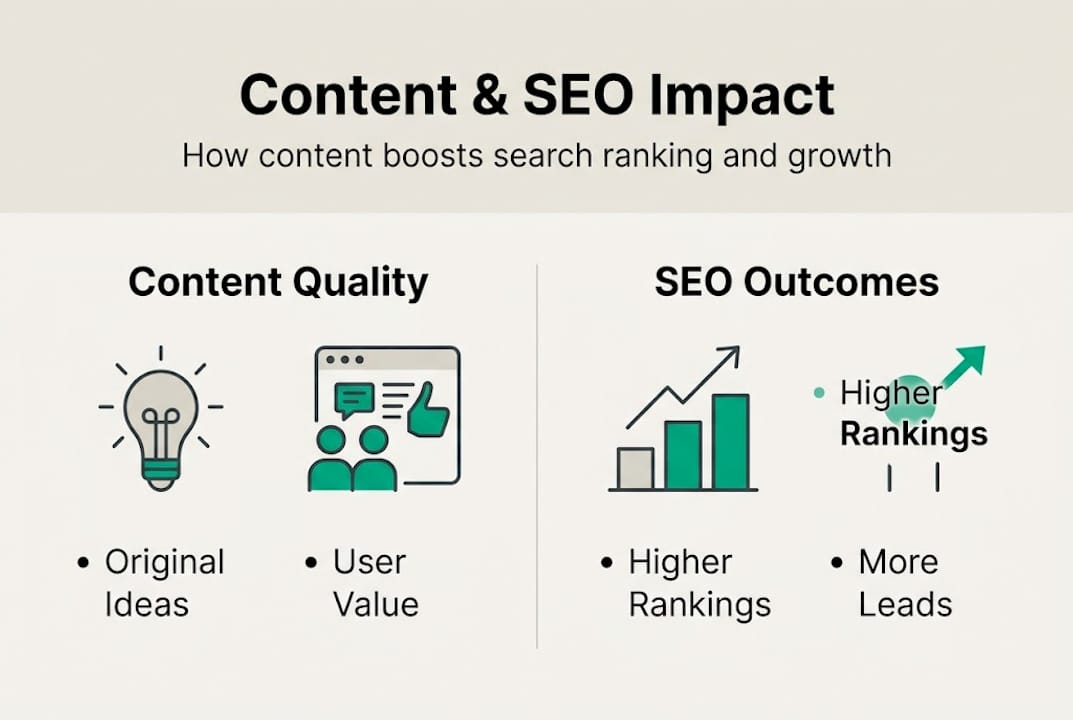 Infographic: content quality and seo outcomes