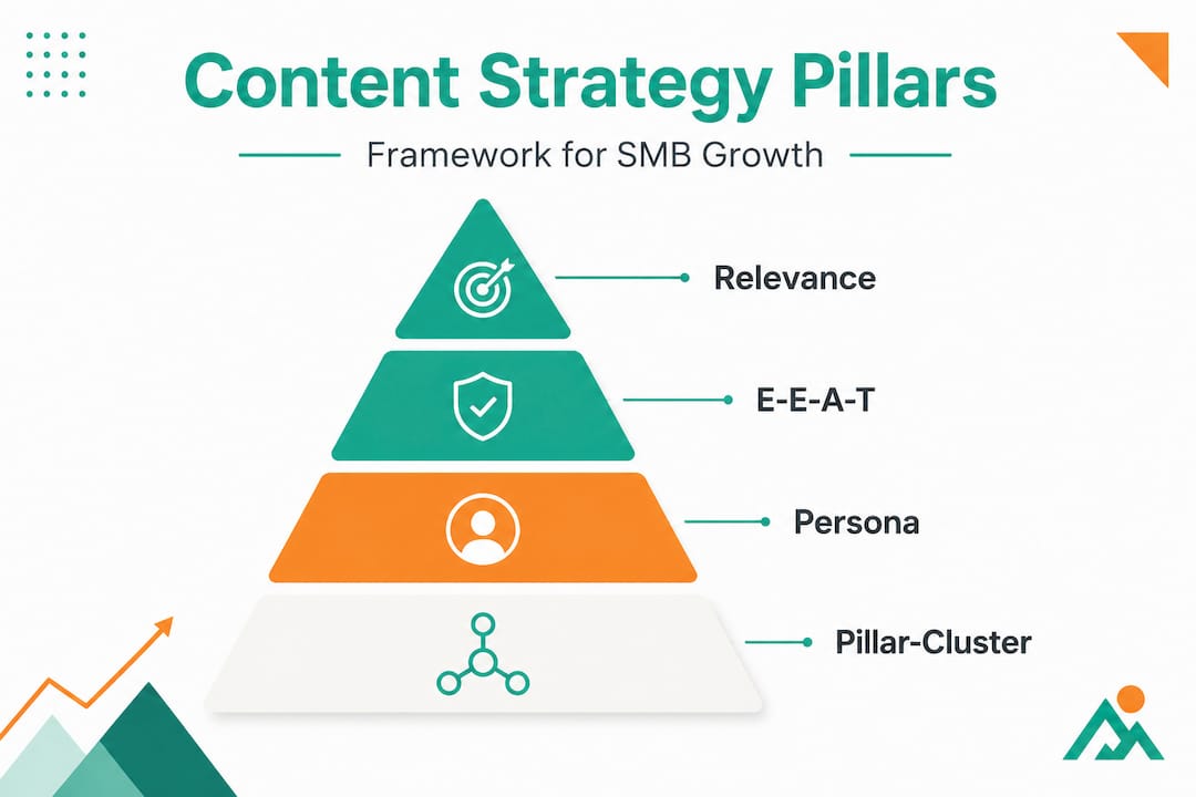 Infographic shows four content strategy pillars