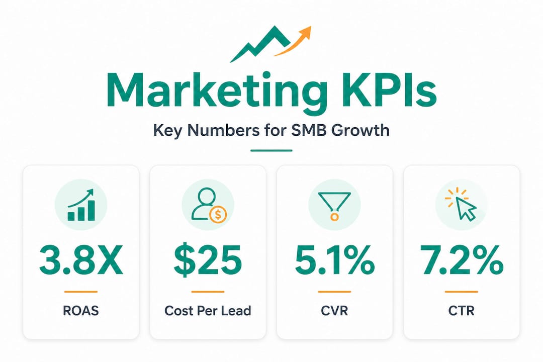 Infographic highlights four key smb marketing kpis