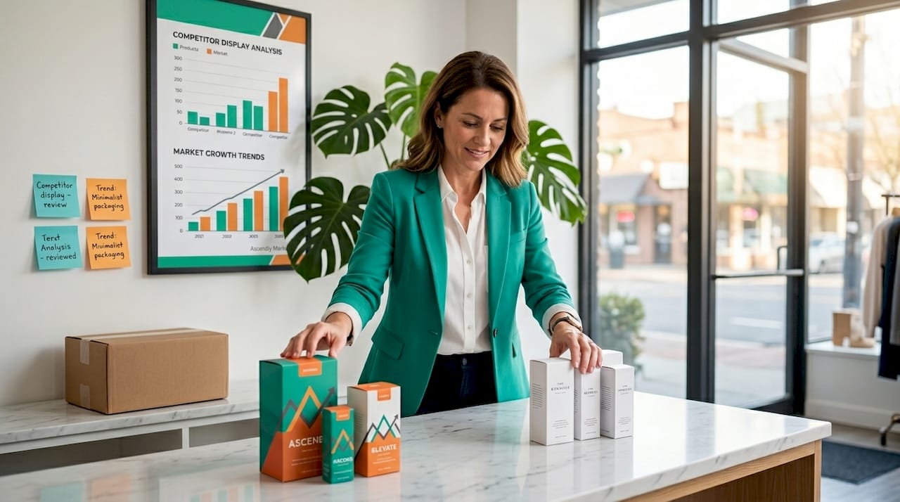 Retail owner sorting branded product packaging