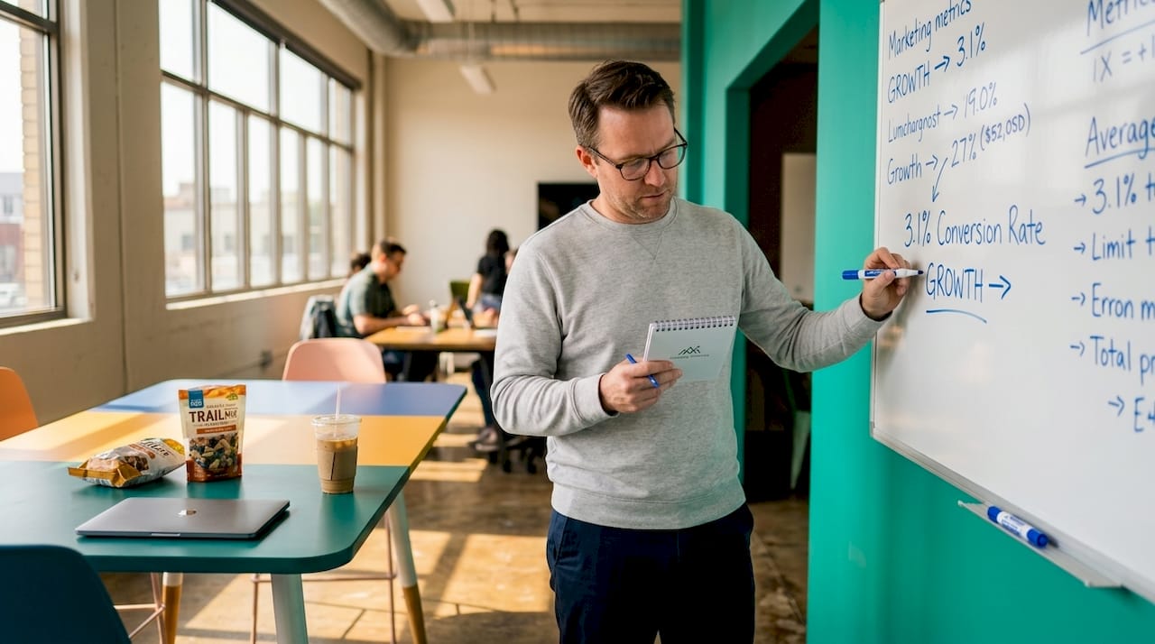 Manager analyzing predictive conversion scores