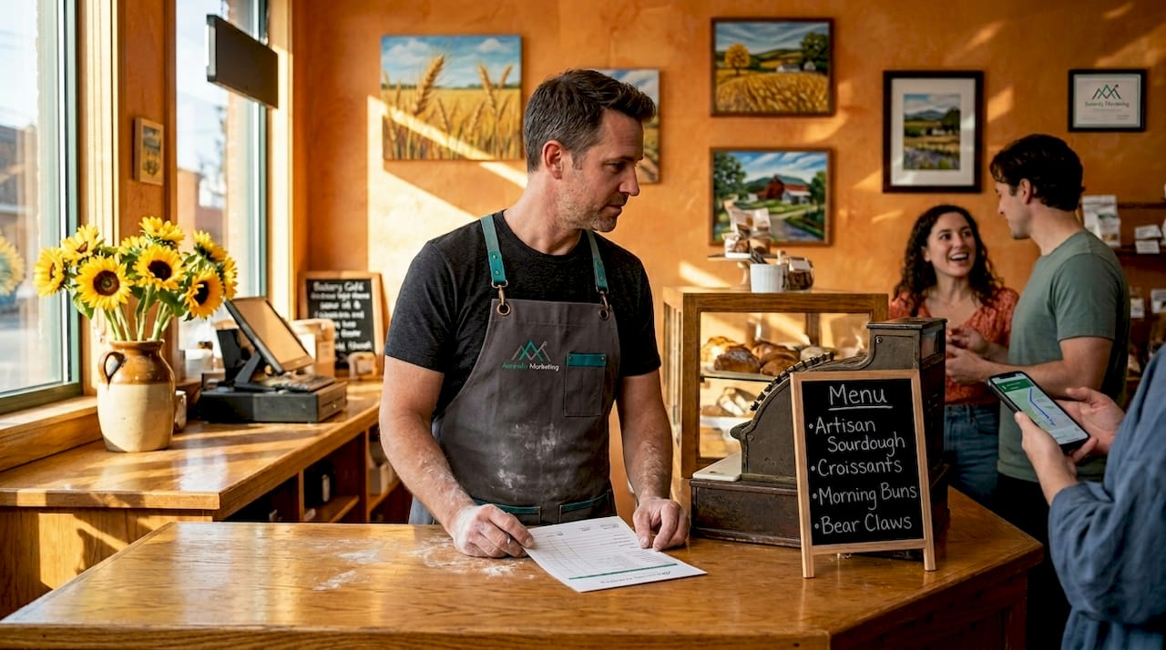 Customers considering a local bakery brand